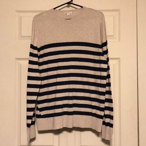 Tan and navy striped sweater